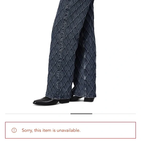 Rag & Bone Logan mid rise wide leg Quilted denim jeans size 30 - Picture 13 of 13